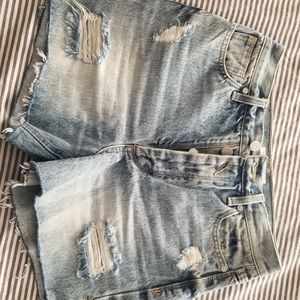 Habitual high waist frayed jean shorts